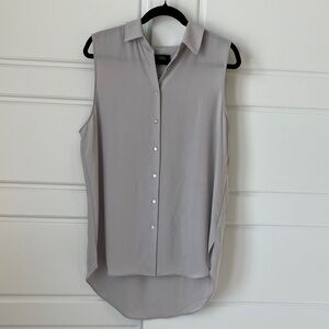 Rachel Zoe Sleeveless Gray Women's Button Up Top Size XL